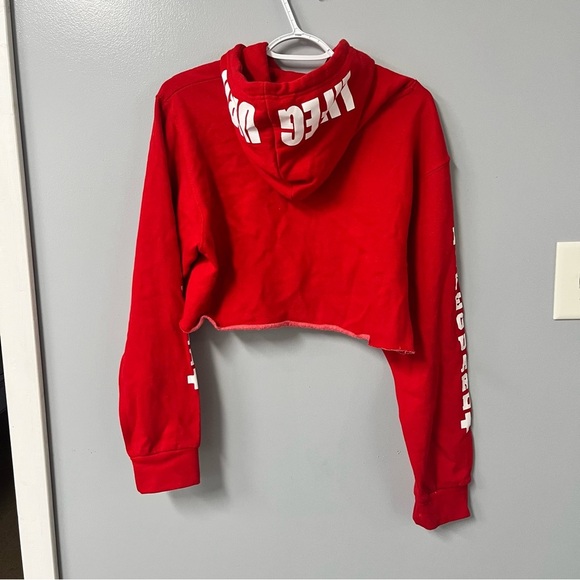 lifeguard red cropped pullover ladies hoodie myrtle beach sc size small summer - Picture 3 of 7